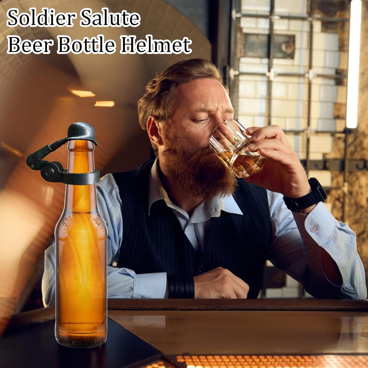 🪖 Reusable Soldier Salute Beer Bottle Helmet with Built-in Opener — Salute The Homies & Lock In Beer Flavor🍺