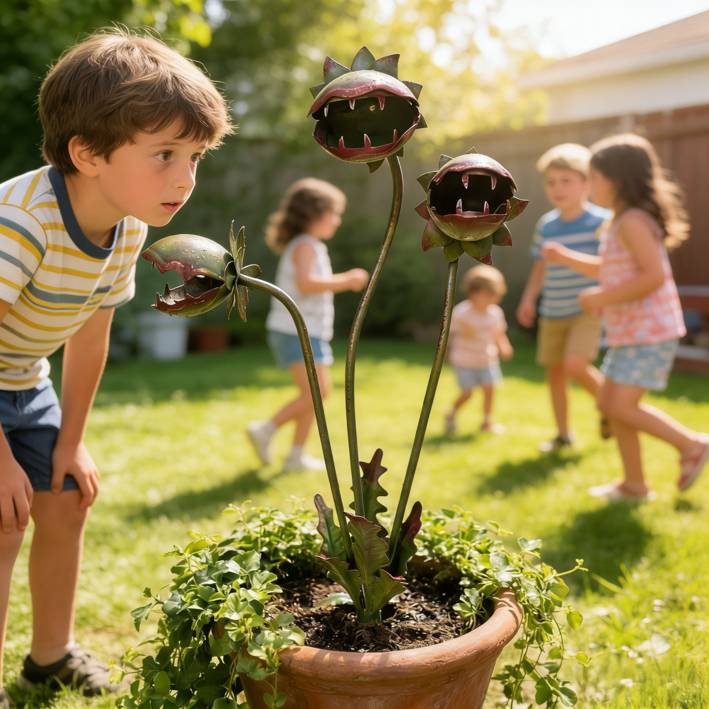 🌺Mother's Day 49% OFF💜 Whimsical Metal Carnivorous Plant Garden Stake