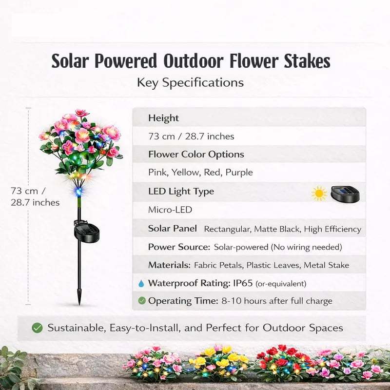 🔥🌺Mother's Day 49% OFF🌱Featuring Ultra-Realistic Artificial Petals, Solar-Powered & Weatherproof🏡