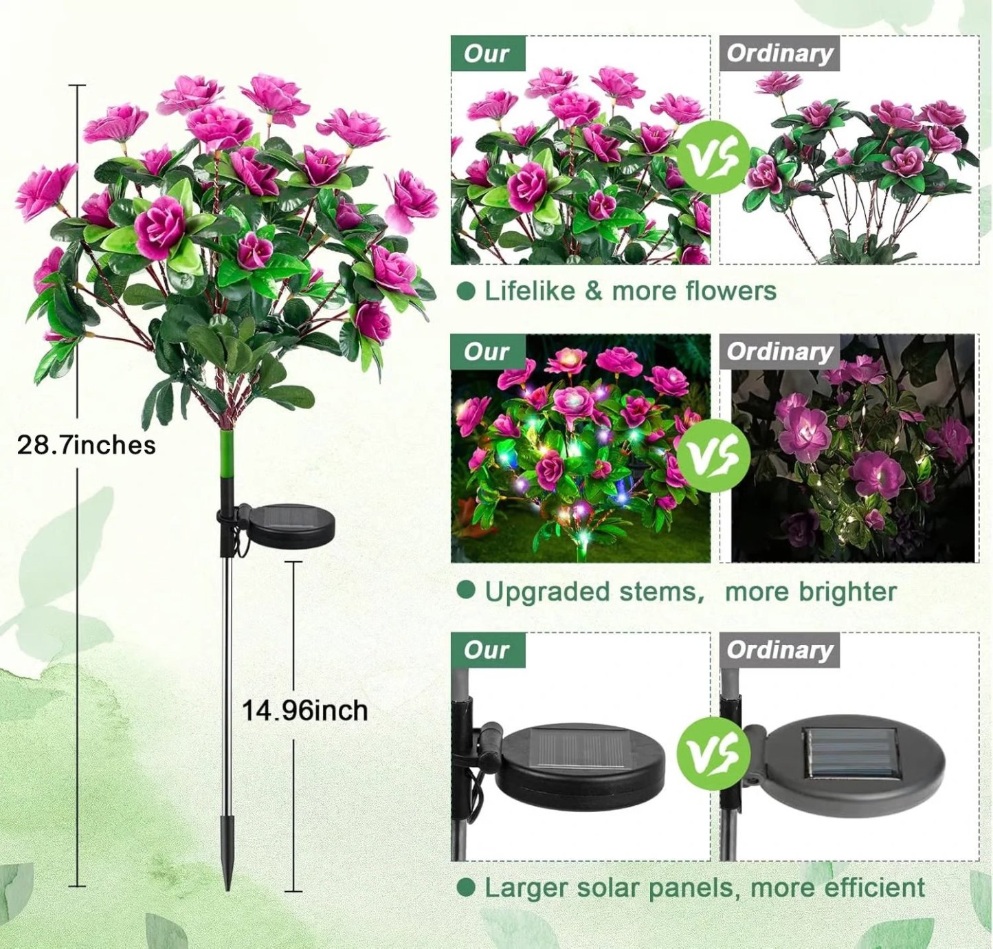🔥🌺Mother's Day 49% OFF🌱Featuring Ultra-Realistic Artificial Petals, Solar-Powered & Weatherproof🏡