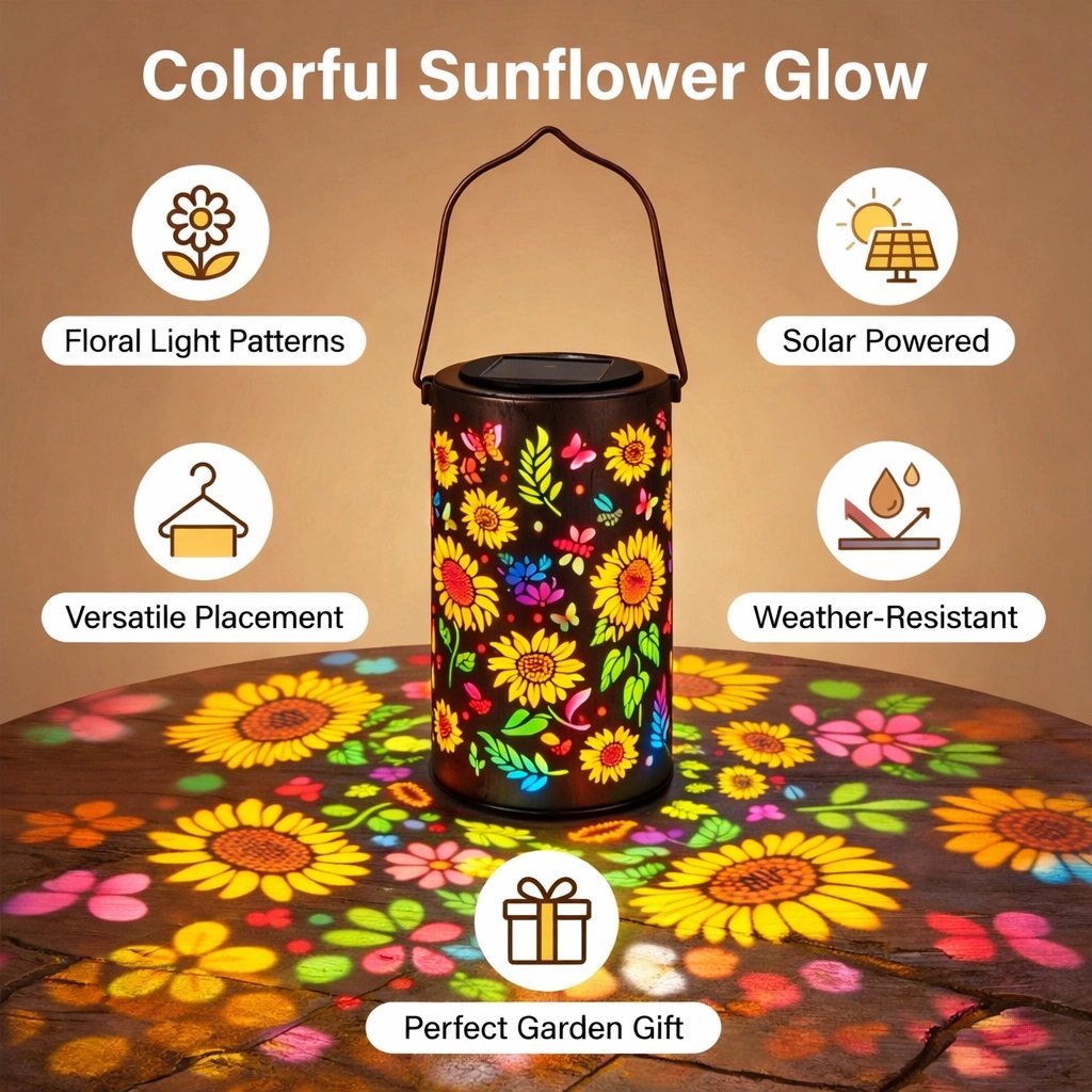 🌺Mother's Day 49%-💗🌞Colorful Sunflower Glow Solar Garden Lantern
